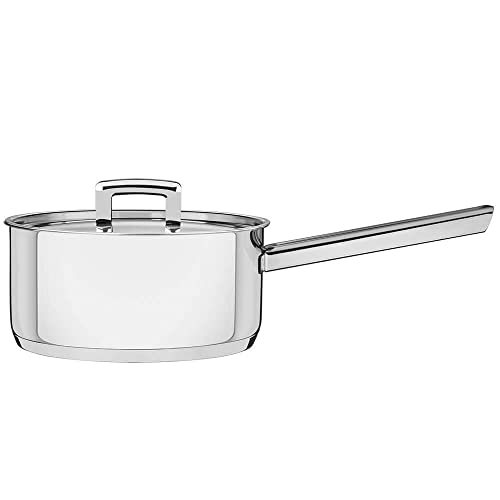 Panela de Aço Inox com Cabo Longo e Tampa, Design Moderno e Alta Durabilidade
