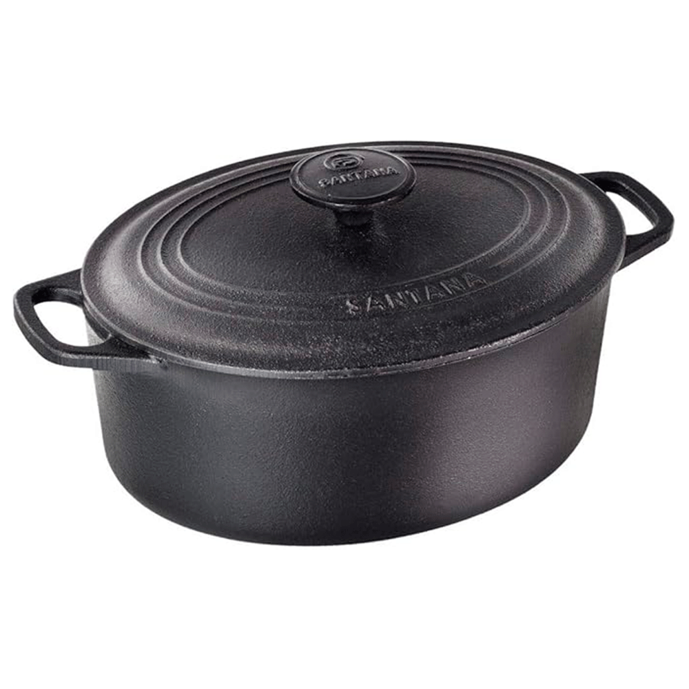 Caçarola de Ferro Fundido Santana Oval com Tampa e Alças
