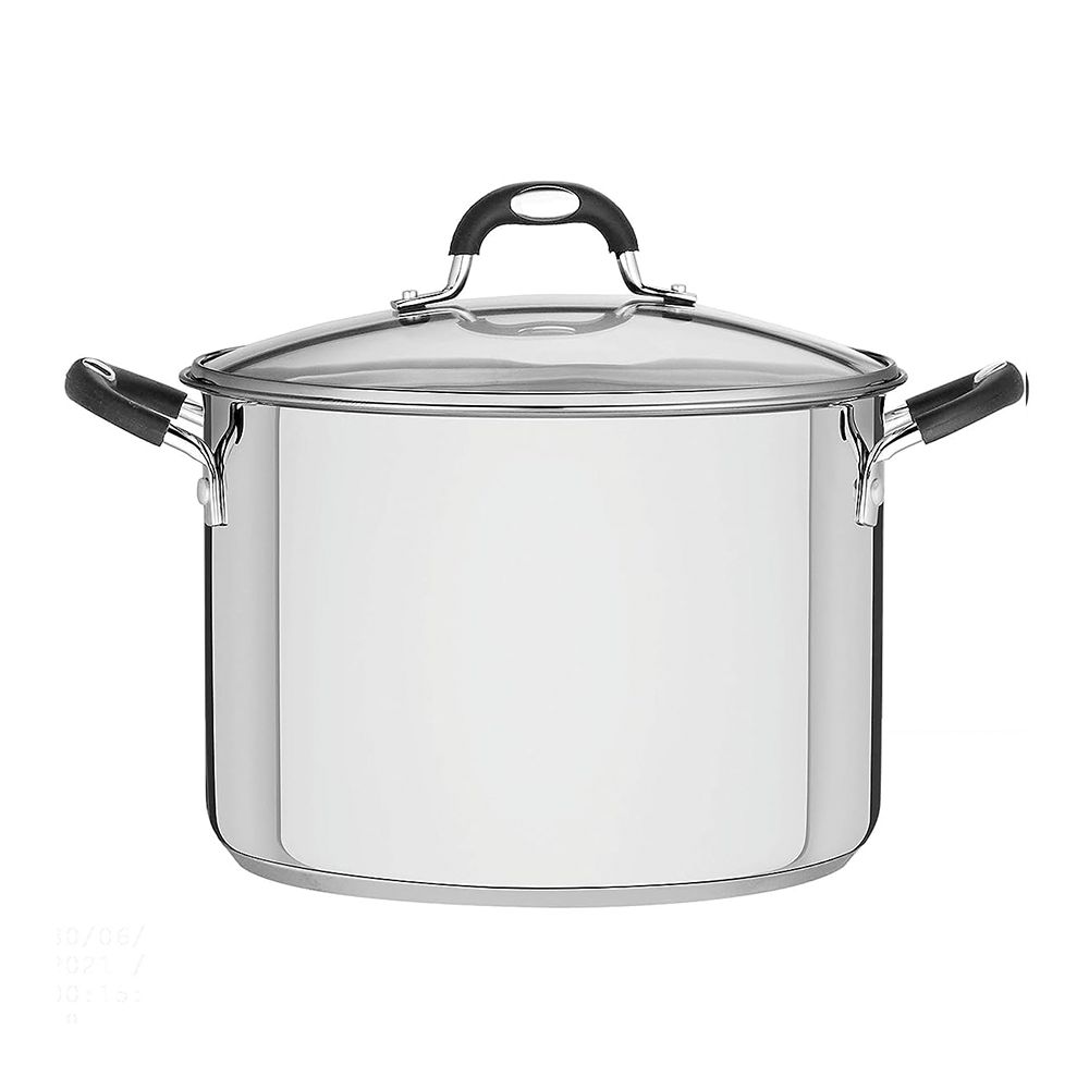 Caldeirão Tramontina em Aço Inox 30cm com Tampa de Vidro e Alças de Silicone
