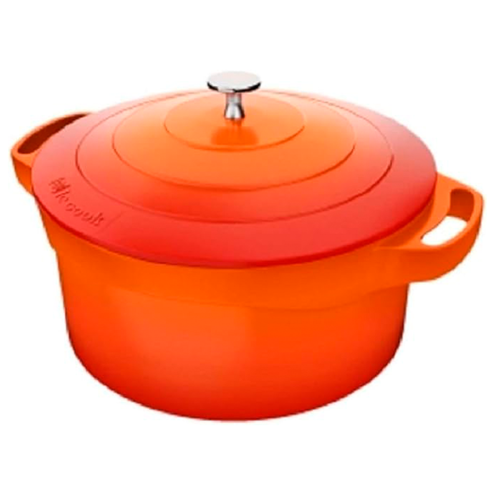 Caçarola com Revestimento Cerâmico Laranja e Tampa de Aço Inox, Design Moderno